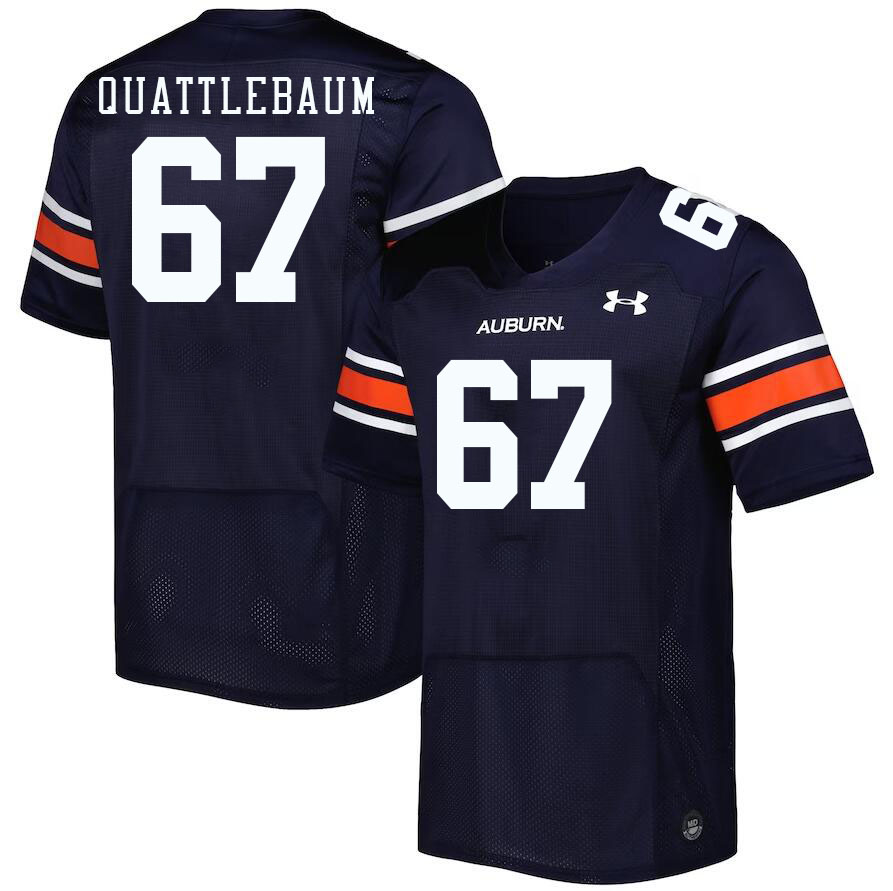 Men #67 Jacob Quattlebaum Auburn Tigers College Football Jerseys Stitched-Navy